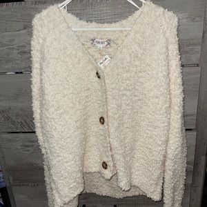 Pink Rose White Sherpa Sweater